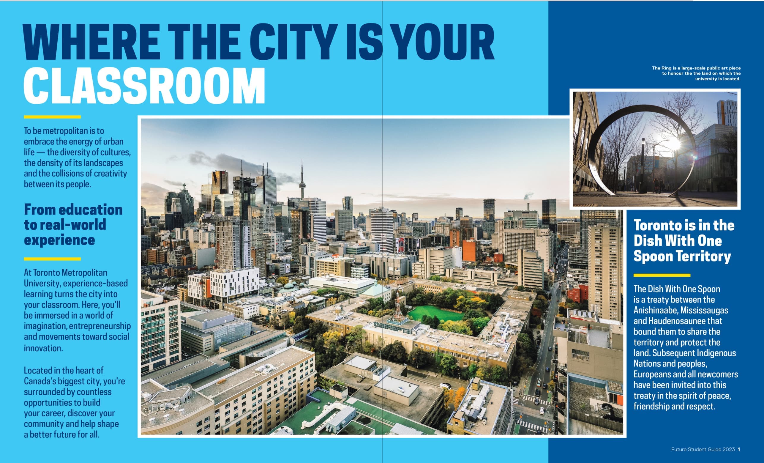 Image from the Toronto Metropolitan University Future Student Guide designed by Stephanie Firka.